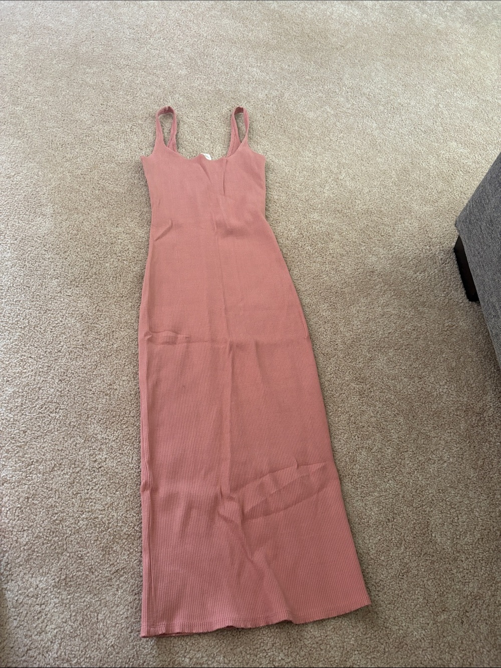 Rolla Coster Sleeveless Ribbed Maxi Dress in Dusty Pink